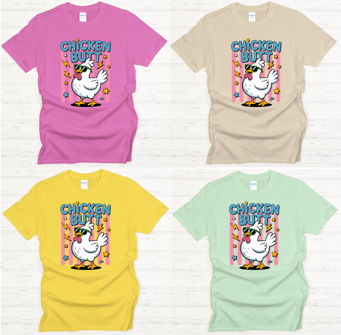 Chicken Butt Funny Chicken Shirt – Retro Farm Humor Graphic Tee