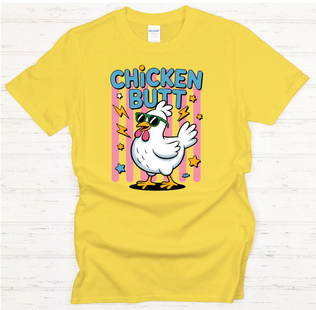 Chicken Butt Funny Chicken Shirt – Retro Farm Humor Graphic Tee
