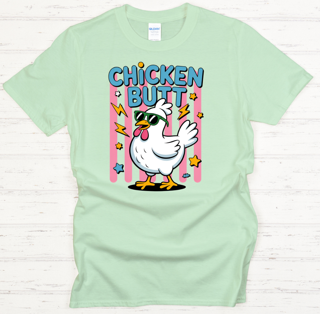 Chicken Butt Funny Chicken Shirt – Retro Farm Humor Graphic Tee
