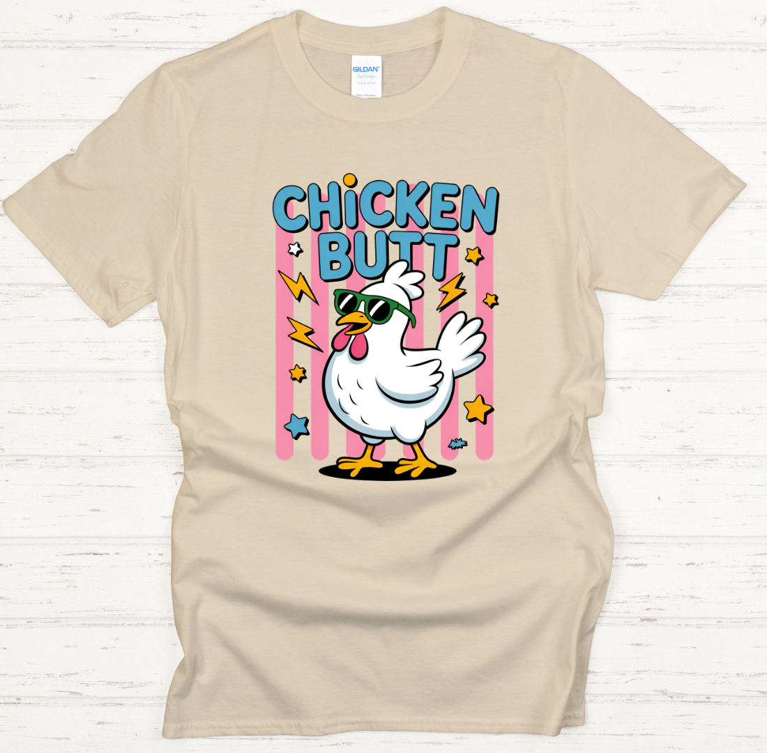 Chicken Butt Funny Chicken Shirt – Retro Farm Humor Graphic Tee