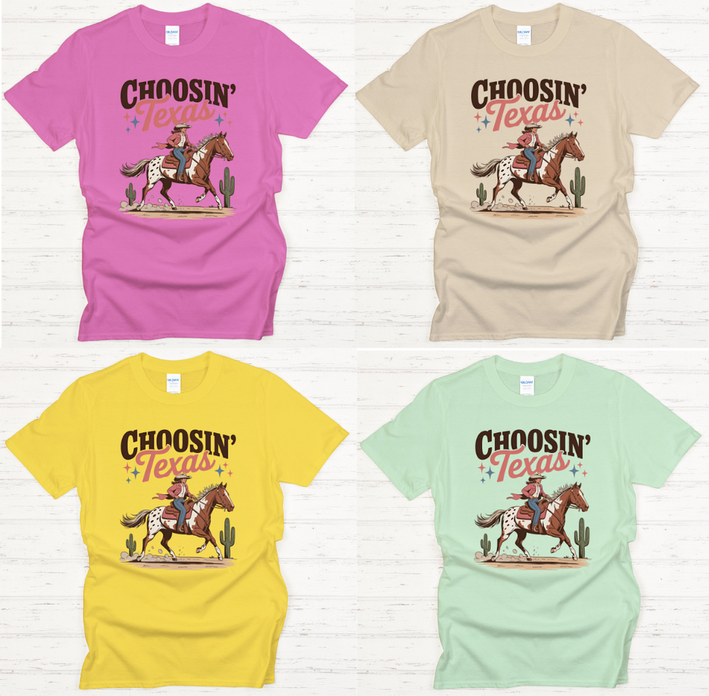 Choosin' Texas Cowgirl Shirt – Western Texas Horse Riding Tee