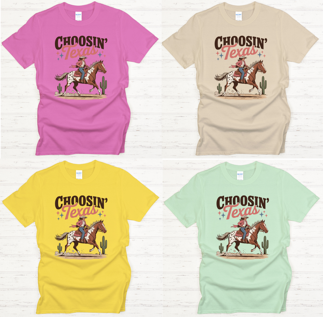 Choosin' Texas Cowgirl Shirt – Western Texas Horse Riding Tee
