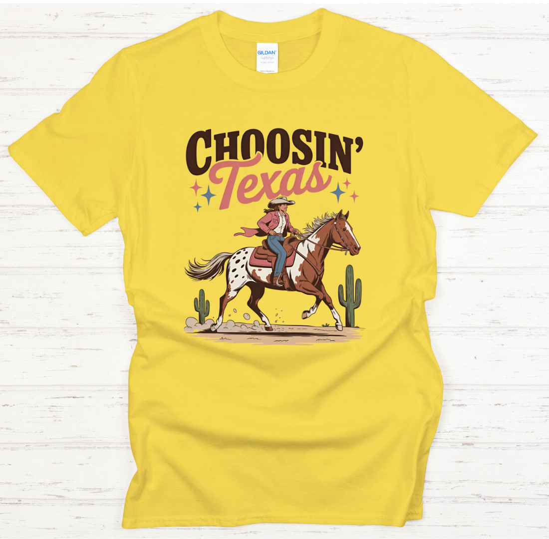 Choosin' Texas Cowgirl Shirt – Western Texas Horse Riding Tee