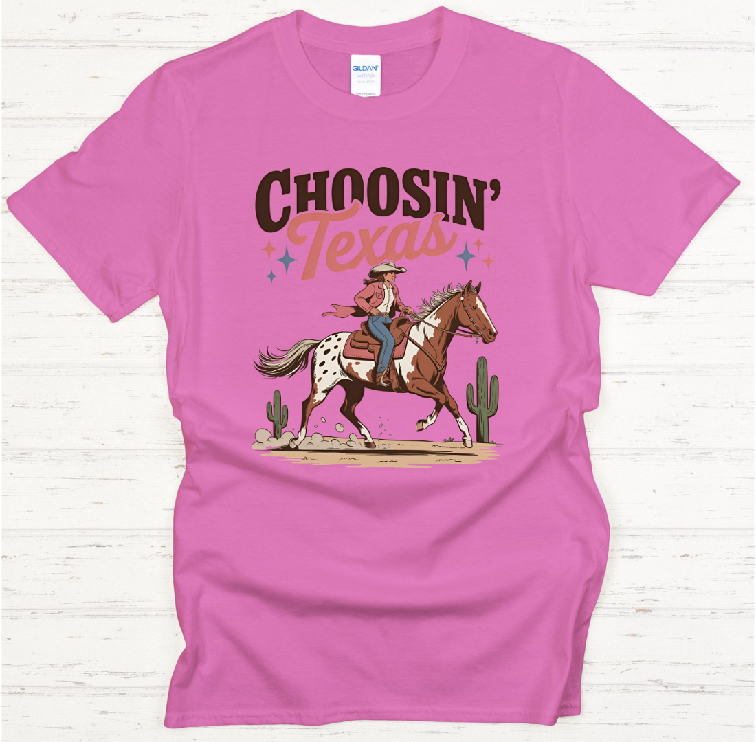 Choosin' Texas Cowgirl Shirt – Western Texas Horse Riding Tee