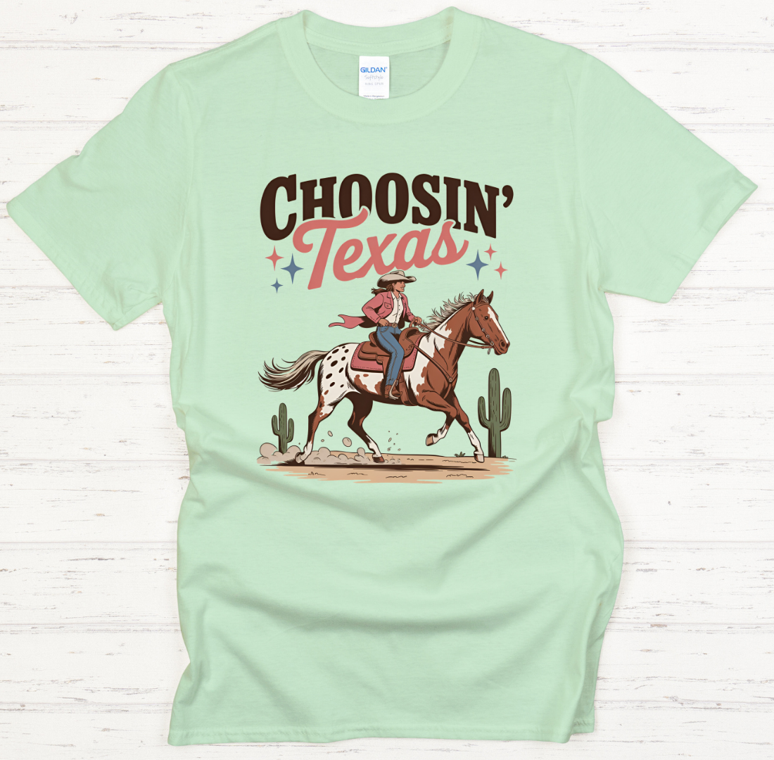 Choosin' Texas Cowgirl Shirt – Western Texas Horse Riding Tee