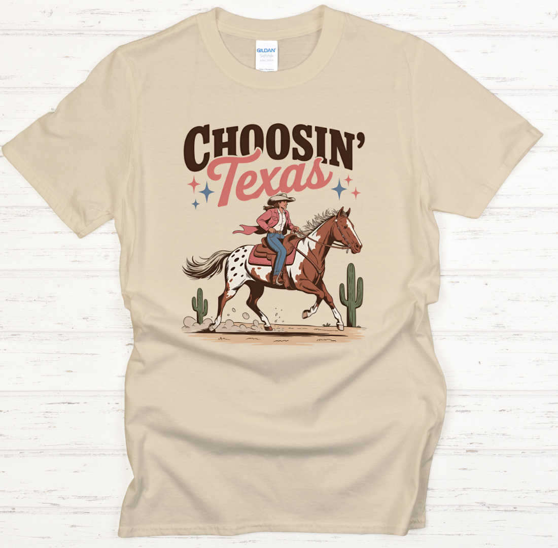 Choosin' Texas Cowgirl Shirt – Western Texas Horse Riding Tee