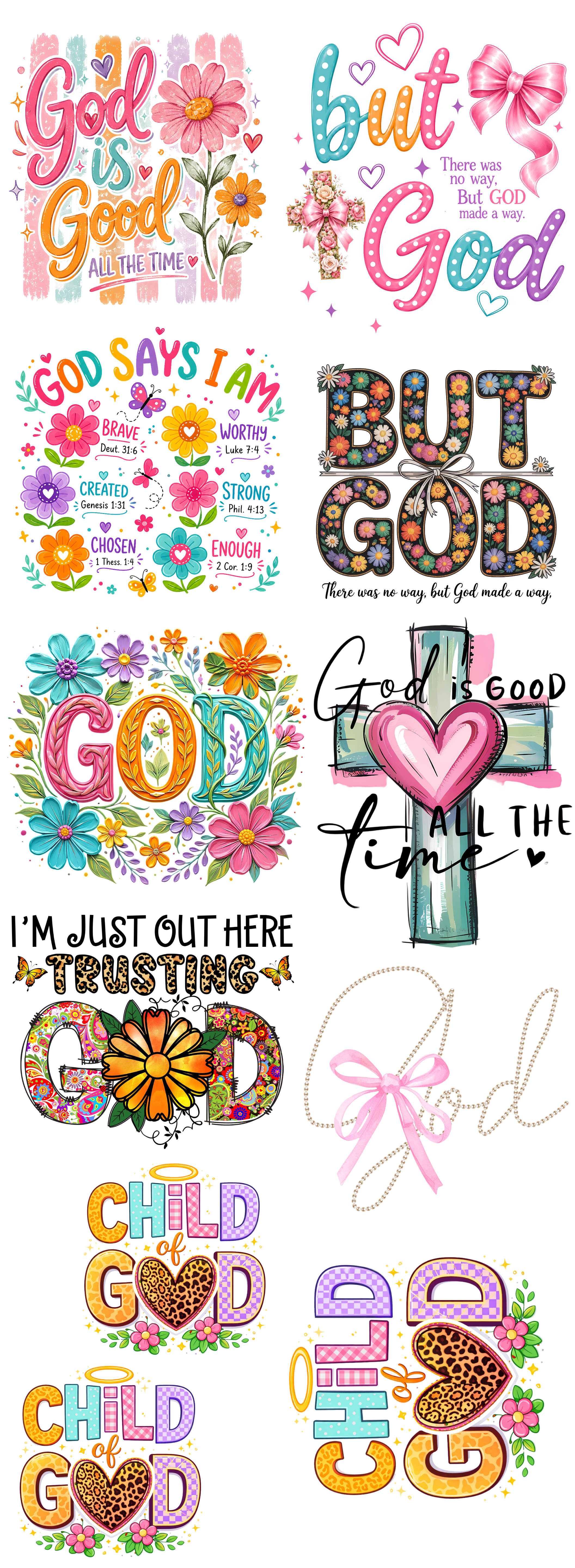 Christian Faith & God-Inspired DTF Gang Sheet | Child of God Designs