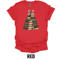 Christmas Book Tree Shirt – Holiday Book Lover Christmas Tree Graphic Tee