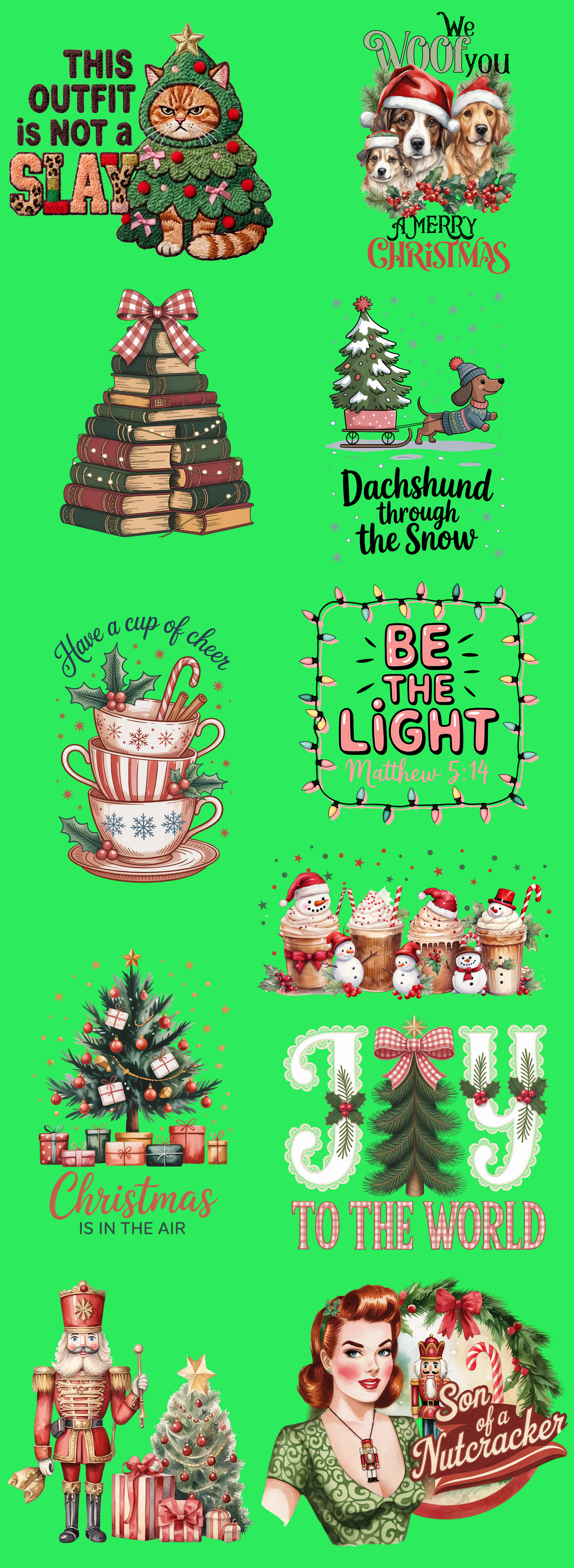 Christmas Favorites DTF Gang Sheet | Cozy Holiday Designs