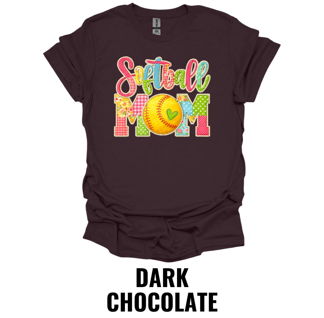 Softball Mom Colorful Graphic T-Shirt – Bright Game Day Softball Mom Tee