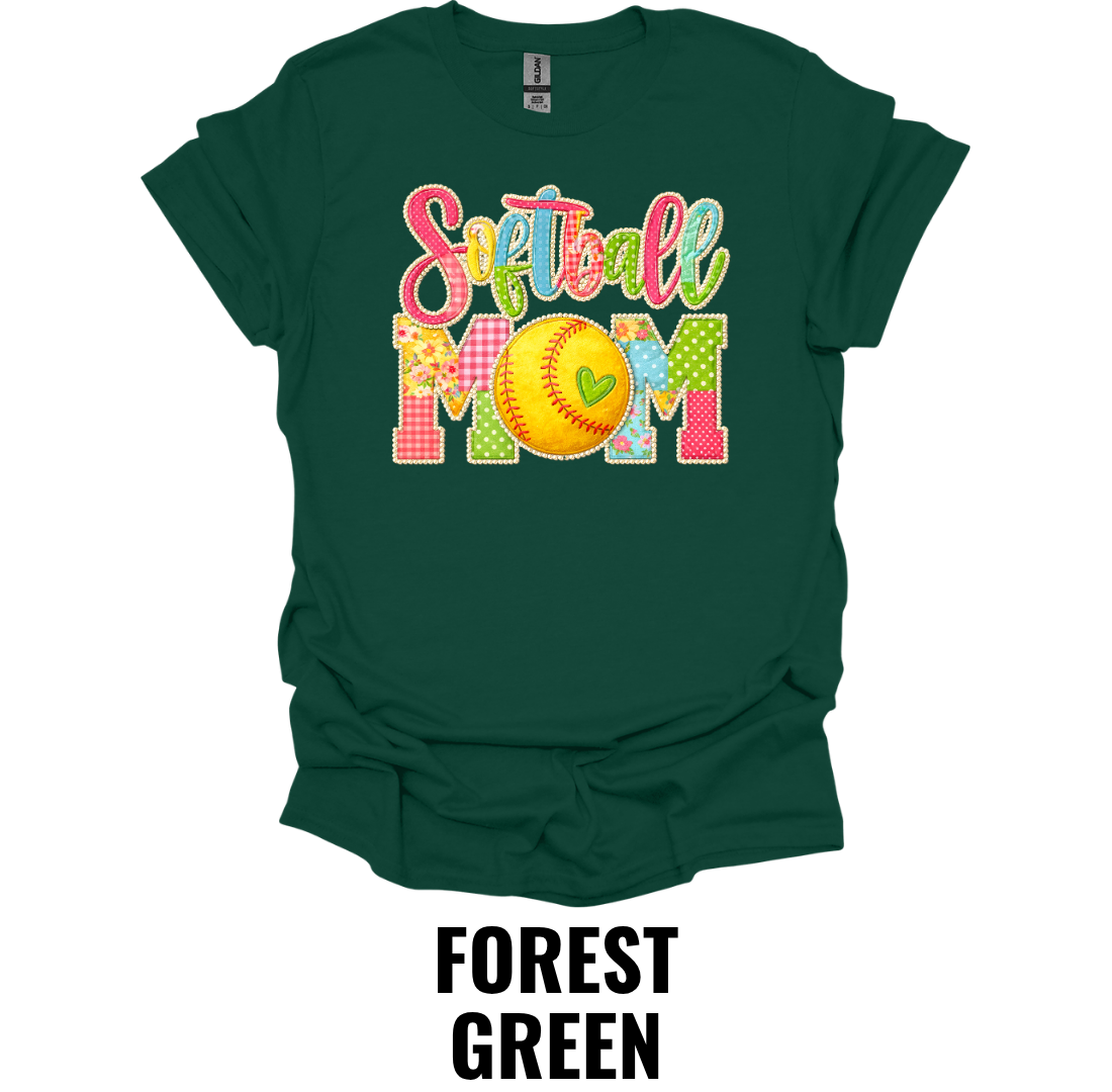 Softball Mom Colorful Graphic T-Shirt – Bright Game Day Softball Mom Tee