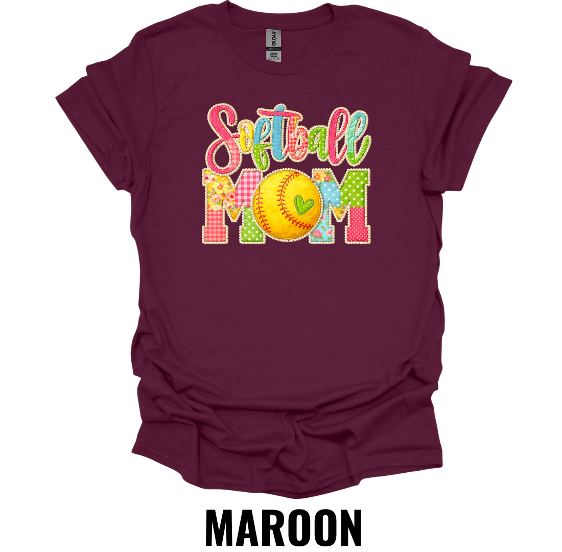 Softball Mom Colorful Graphic T-Shirt – Bright Game Day Softball Mom Tee