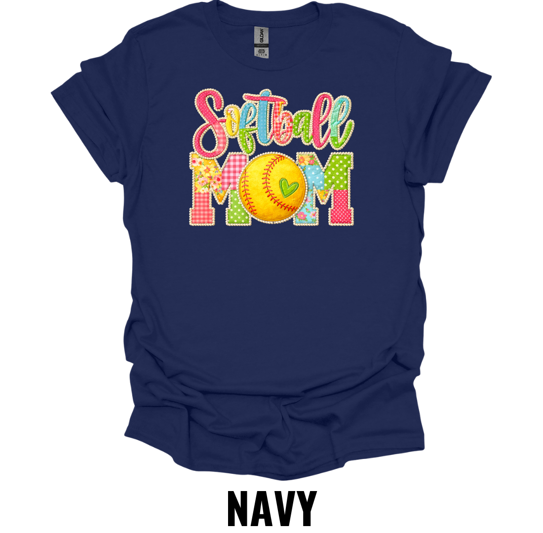 Softball Mom Colorful Graphic T-Shirt – Bright Game Day Softball Mom Tee