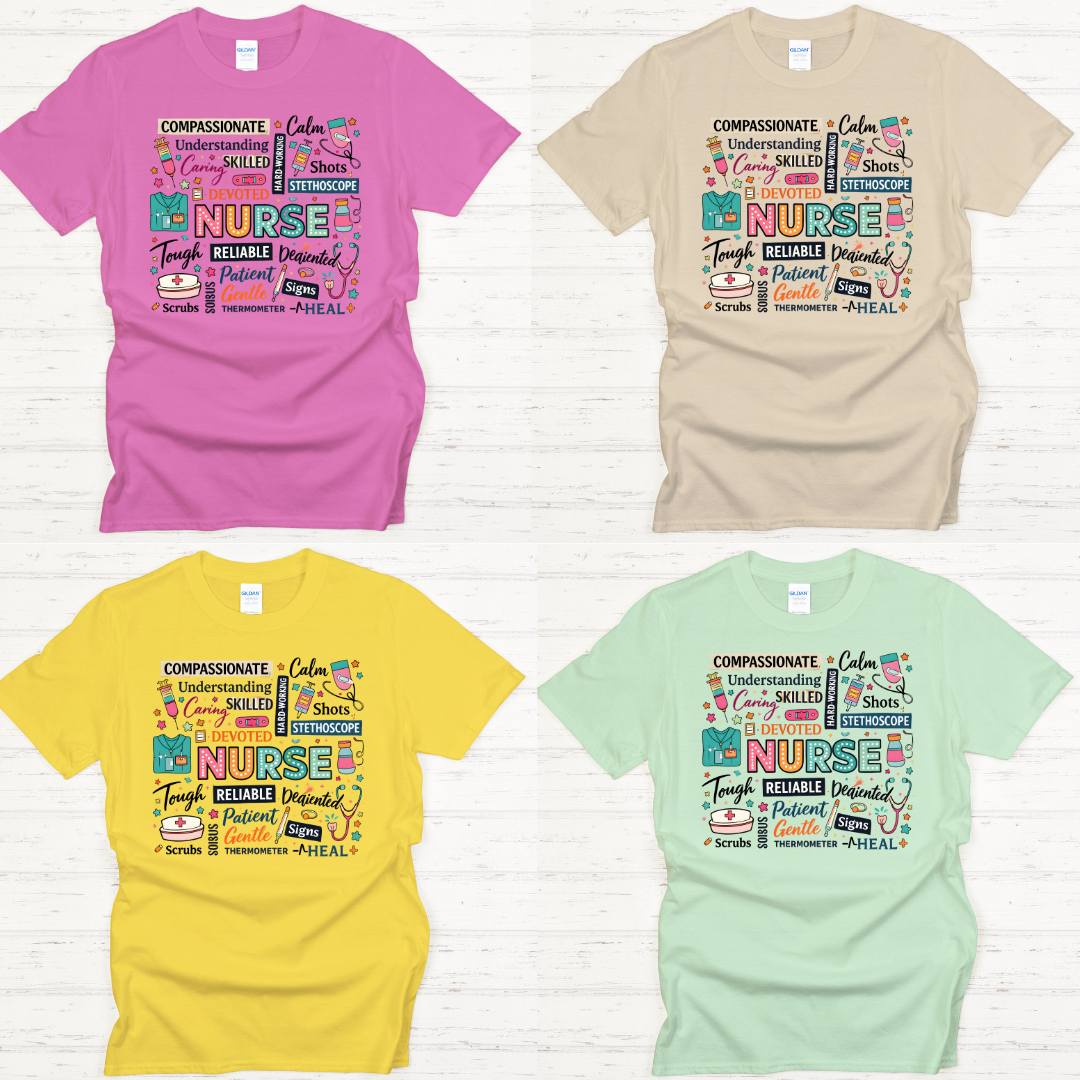 Compassionate Nurse Graphic Shirt on Gildan Softstyle Tee