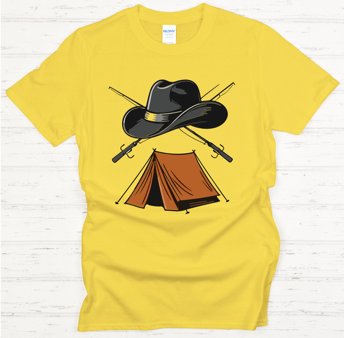 Cowboy Fishing Camping Shirt – Western Outdoor Adventure Tee