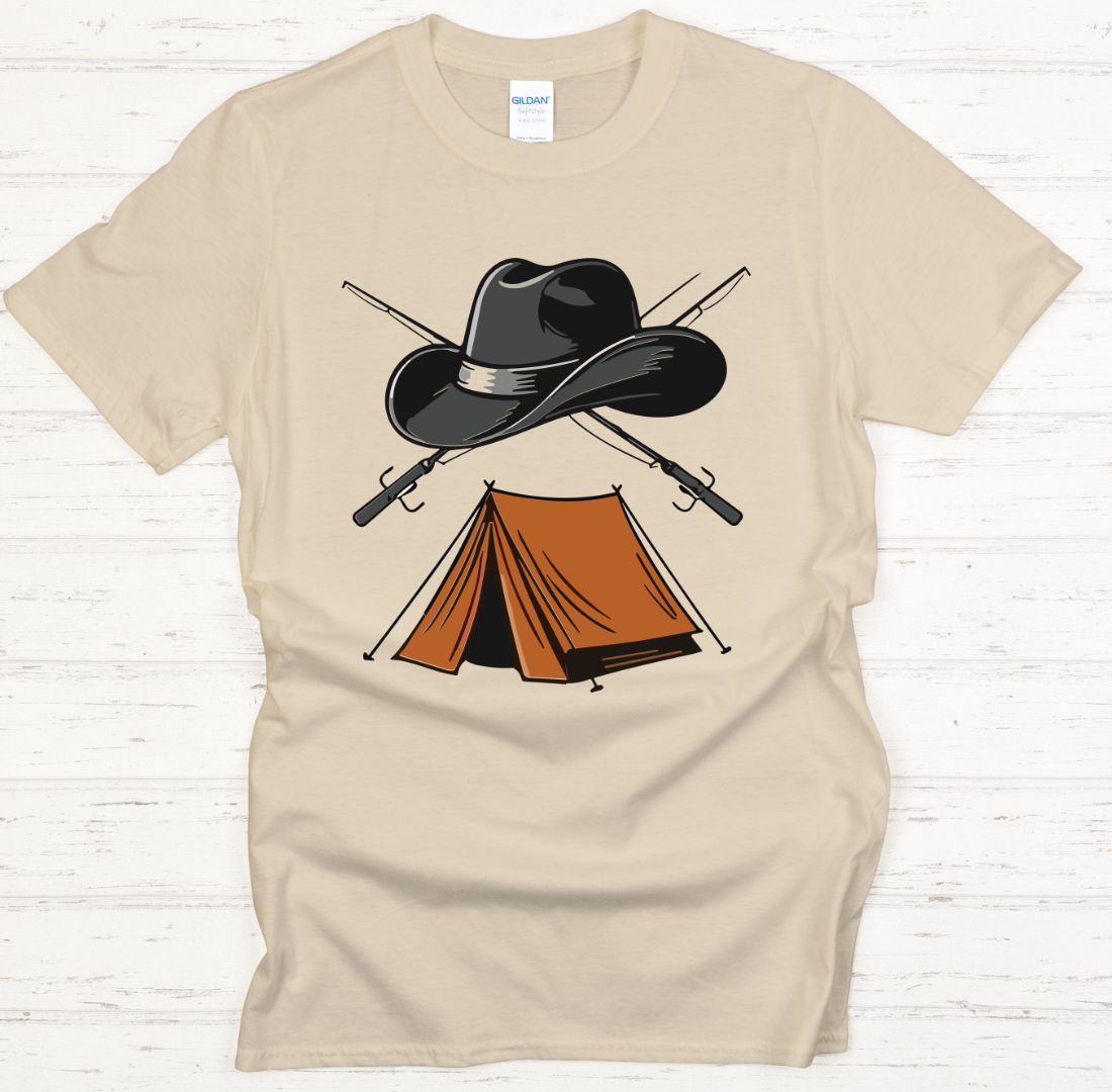 Cowboy Fishing Camping Shirt – Western Outdoor Adventure Tee