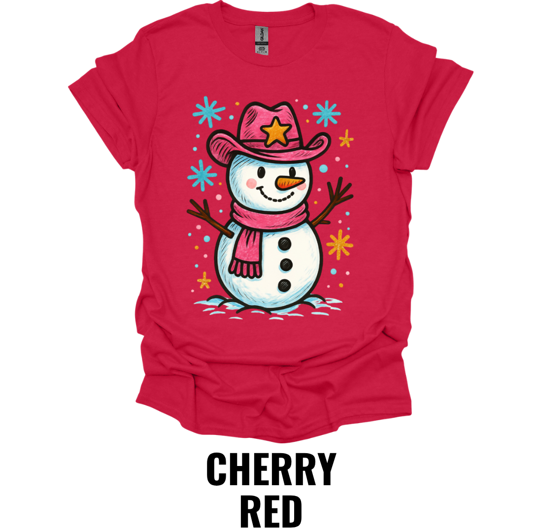 Cowboy Snowman Shirt – Western Christmas Graphic T-Shirt