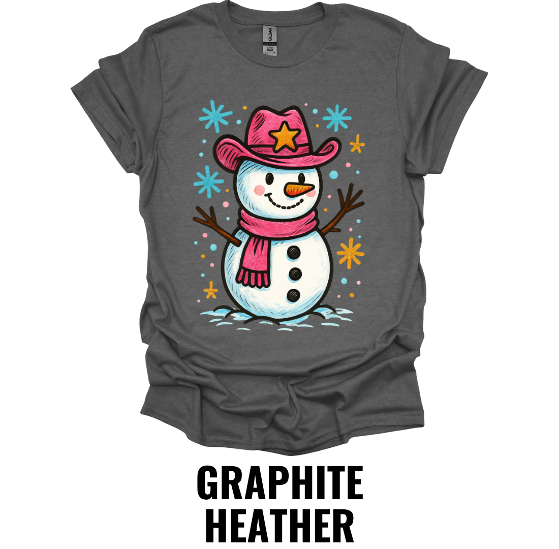 Cowboy Snowman Shirt – Western Christmas Graphic T-Shirt