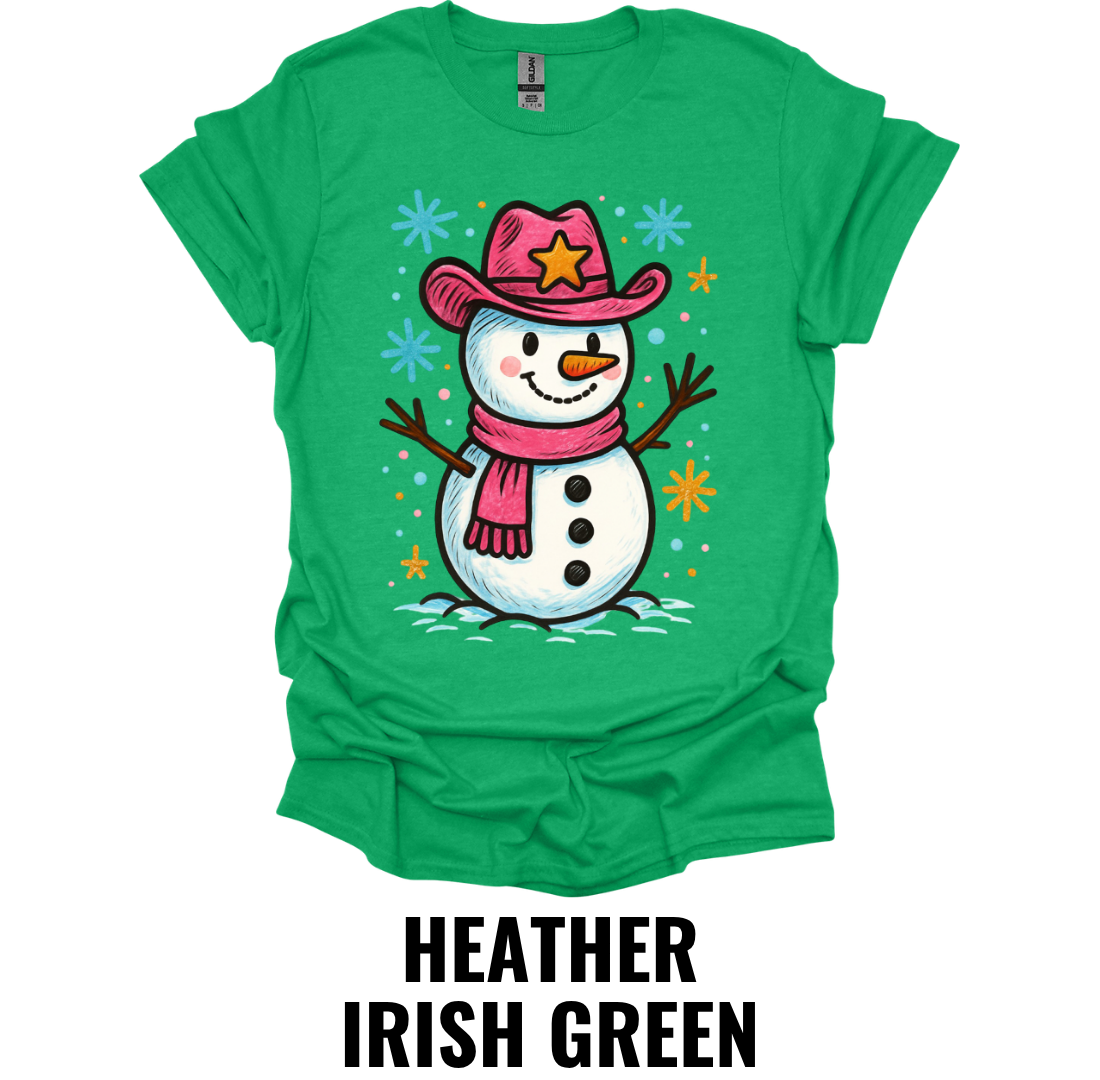 Cowboy Snowman Shirt – Western Christmas Graphic T-Shirt