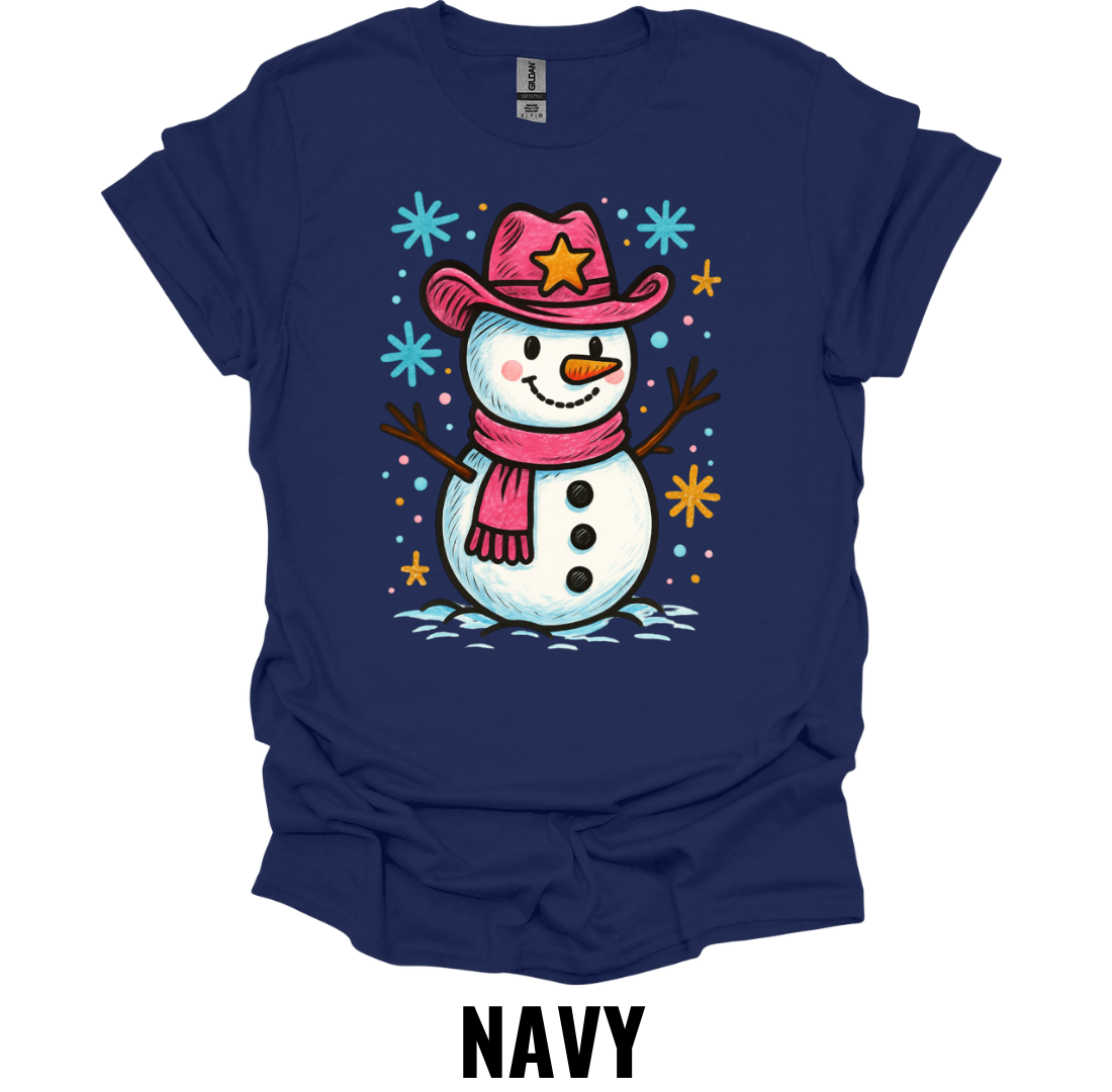 Cowboy Snowman Shirt – Western Christmas Graphic T-Shirt