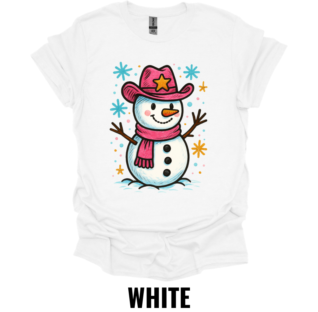 Cowboy Snowman Shirt – Western Christmas Graphic T-Shirt