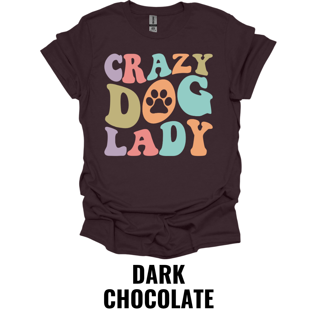 Crazy Dog Lady T-Shirt – Retro Colorful Dog Lover Graphic Tee