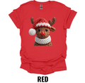 Crochet Reindeer Christmas Shirt – Cute Rudolph Holiday Graphic Tee