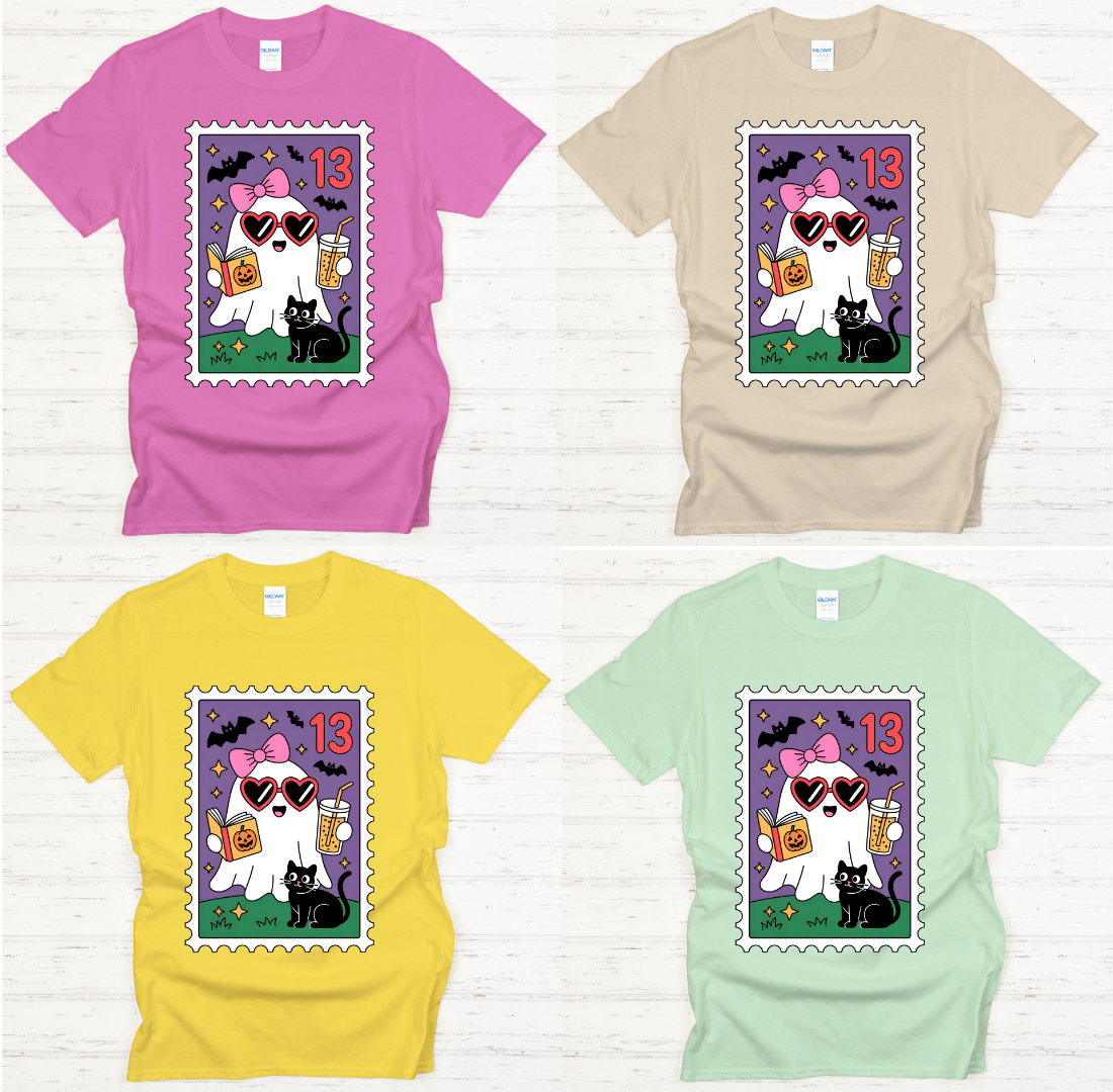 Cute Ghost Boba Halloween Shirt – Kawaii Spooky Season Stamp Tee