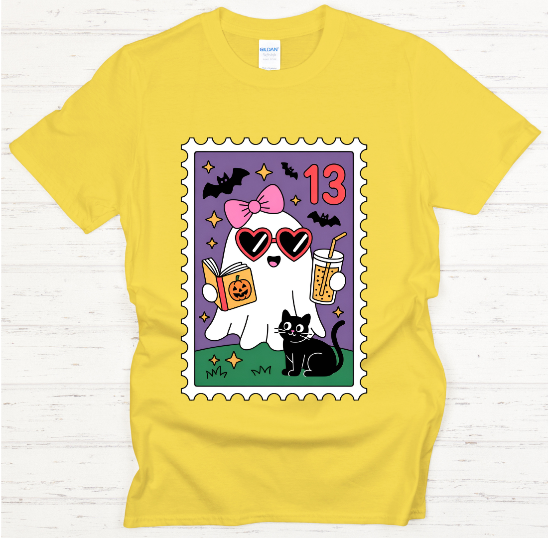 Cute Ghost Boba Halloween Shirt – Kawaii Spooky Season Stamp Tee