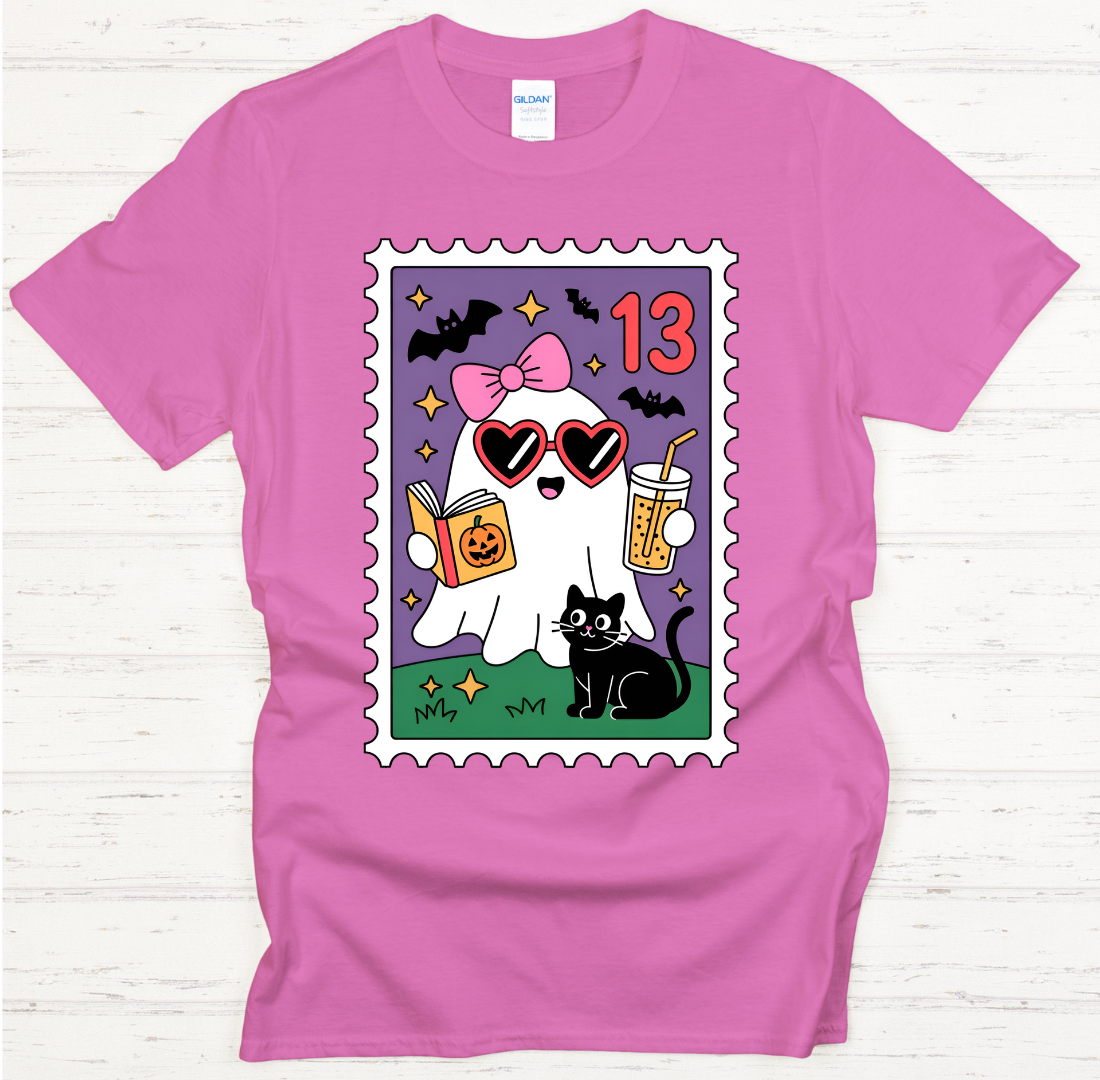 Cute Ghost Boba Halloween Shirt – Kawaii Spooky Season Stamp Tee