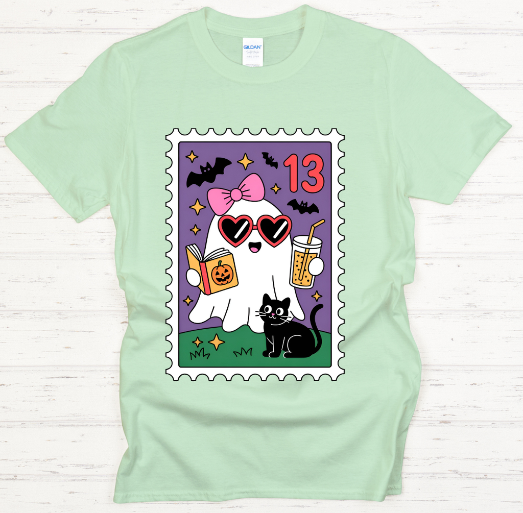 Cute Ghost Boba Halloween Shirt – Kawaii Spooky Season Stamp Tee