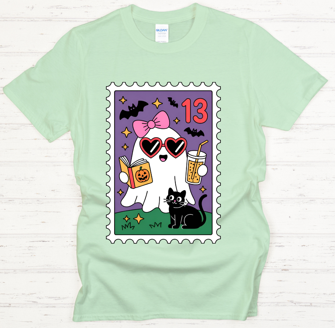 Cute Ghost Boba Halloween Shirt – Kawaii Spooky Season Stamp Tee