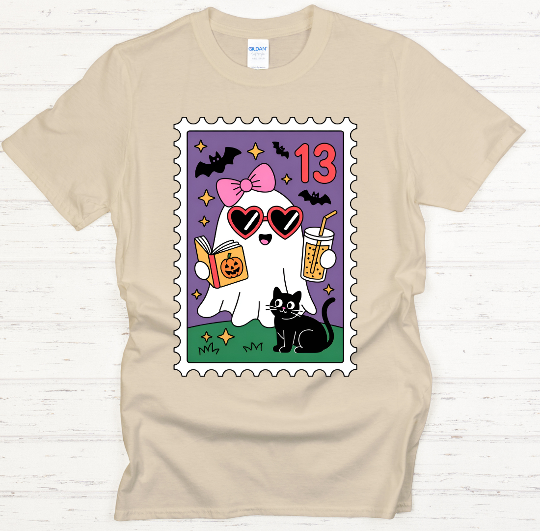 Cute Ghost Boba Halloween Shirt – Kawaii Spooky Season Stamp Tee