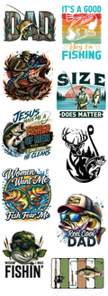 Dad Fishing Graphic DTF Transfer – Father's Day Fishing Design