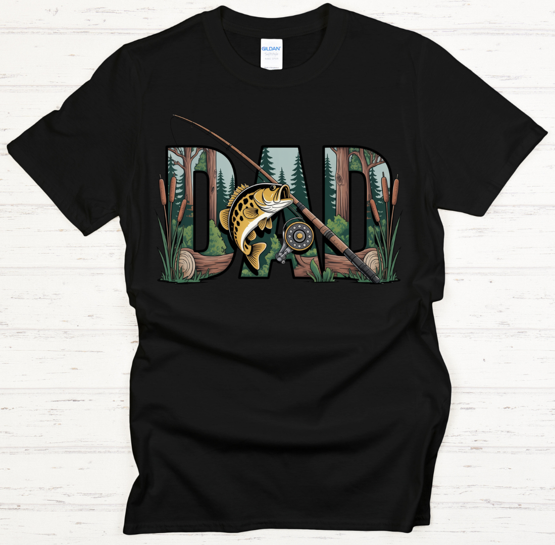 Dad Fishing Graphic Shirt on Gildan Softstyle Tee