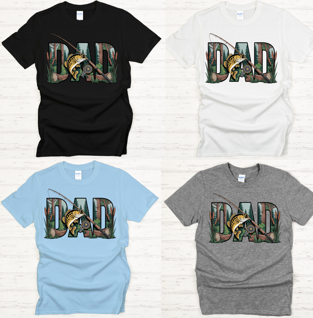 Dad Fishing Graphic Shirt on Gildan Softstyle Tee