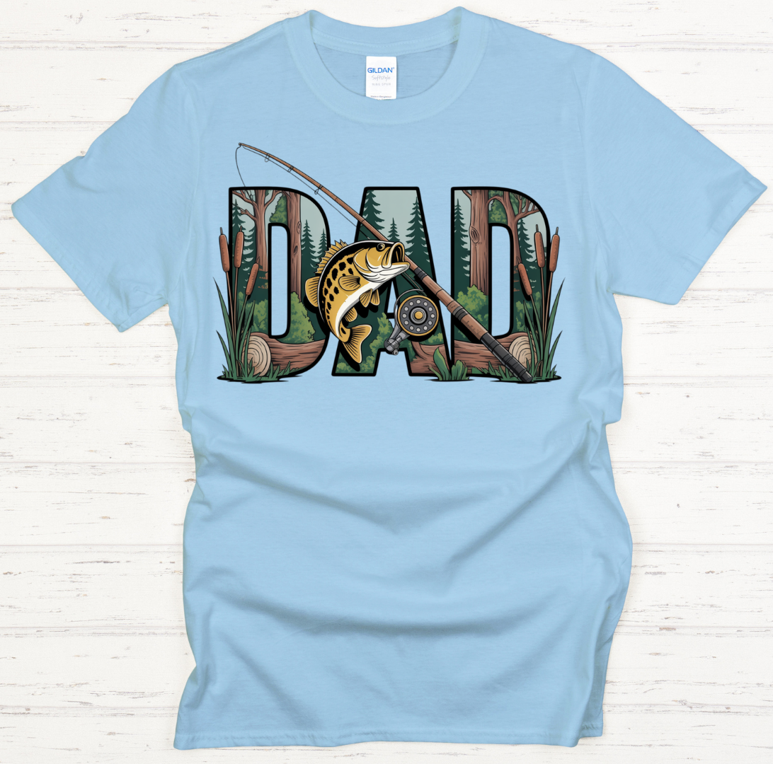 Dad Fishing Graphic Shirt on Gildan Softstyle Tee