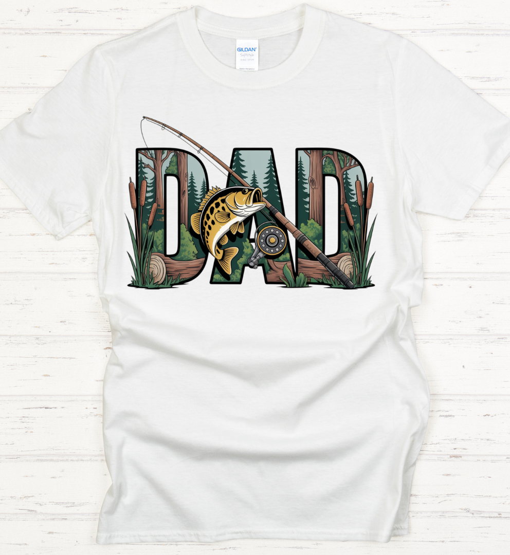 Dad Fishing Graphic Shirt on Gildan Softstyle Tee