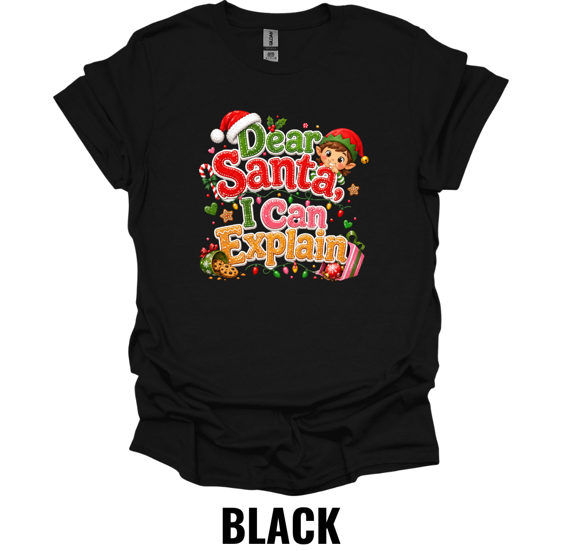 Dear Santa I Can Explain Youth Christmas T-Shirt – Funny Kids Holiday Graphic Tee