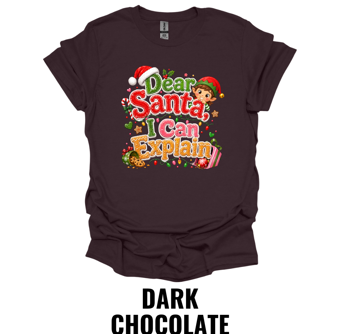 Dear Santa I Can Explain Youth Christmas T-Shirt – Funny Kids Holiday Graphic Tee