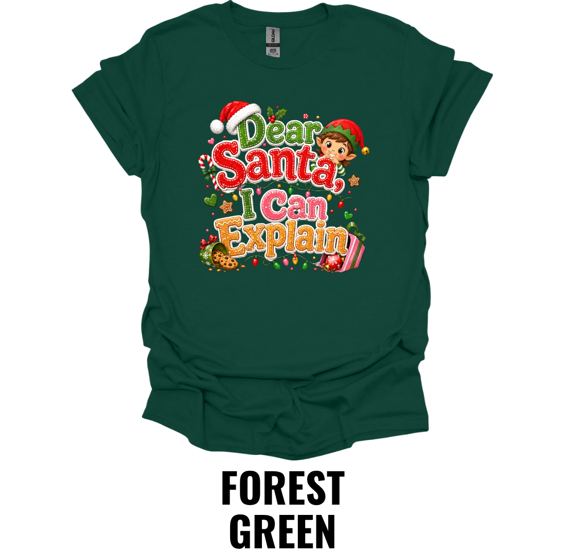 Dear Santa I Can Explain Youth Christmas T-Shirt – Funny Kids Holiday Graphic Tee