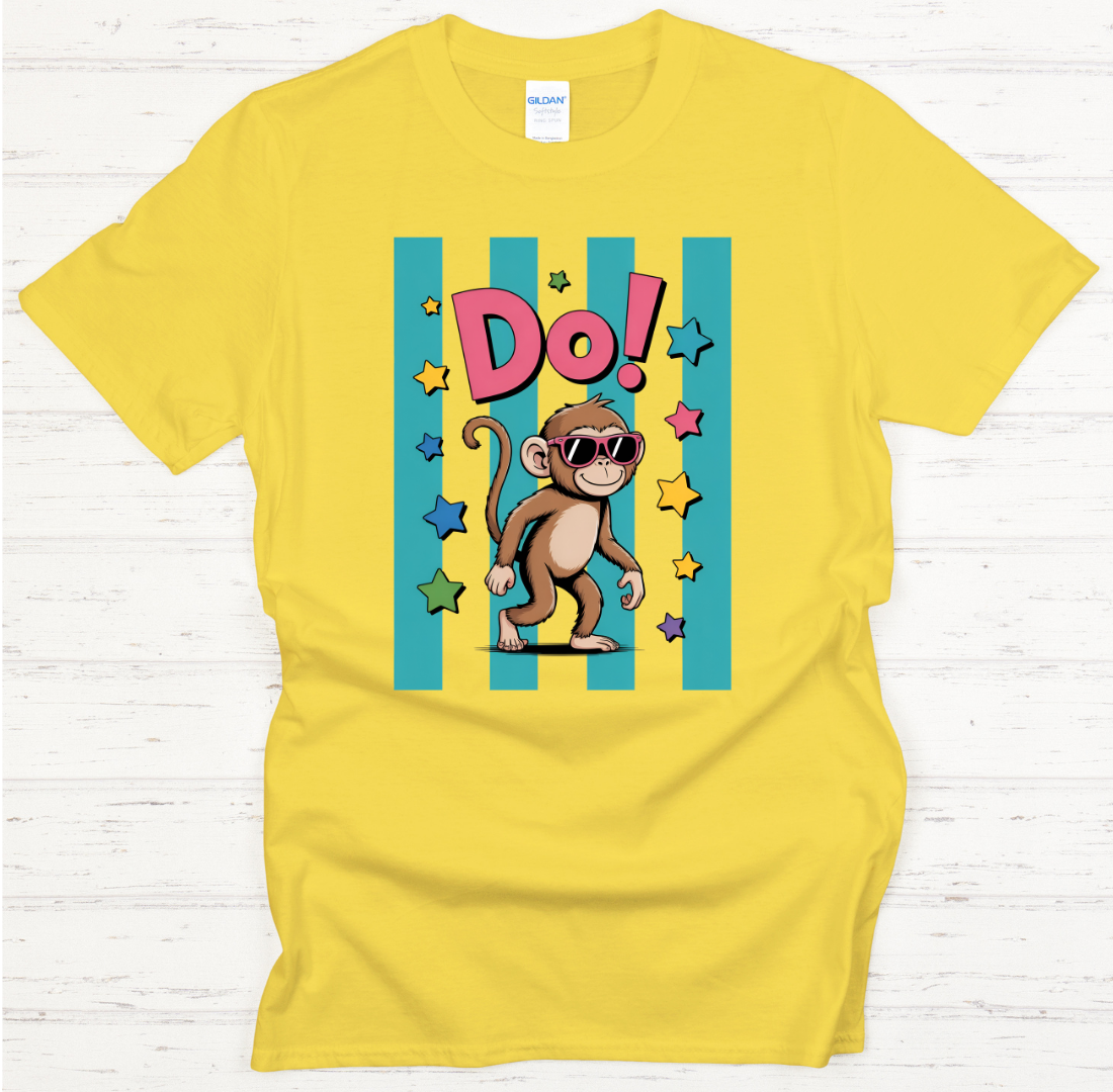 Do! Funny Monkey Motivation Shirt – Retro Cartoon Monkey Graphic Tee