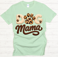 Dog Mama Leopard Paw Knit Texture Graphic Shirt on Gildan Softstyle Tee