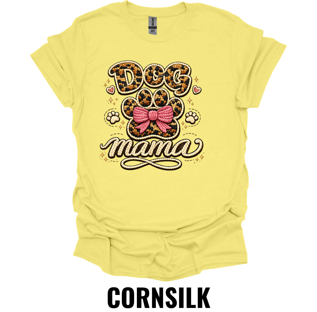 Dog Mama Shirt – Leopard Print Paw Dog Mom Graphic Tee