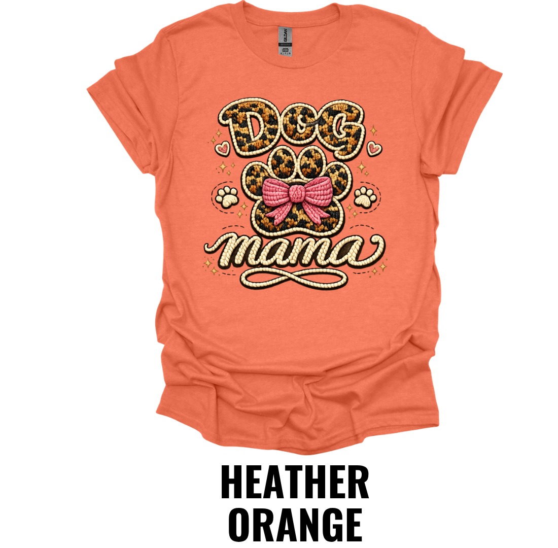 Dog Mama Shirt – Leopard Print Paw Dog Mom Graphic Tee