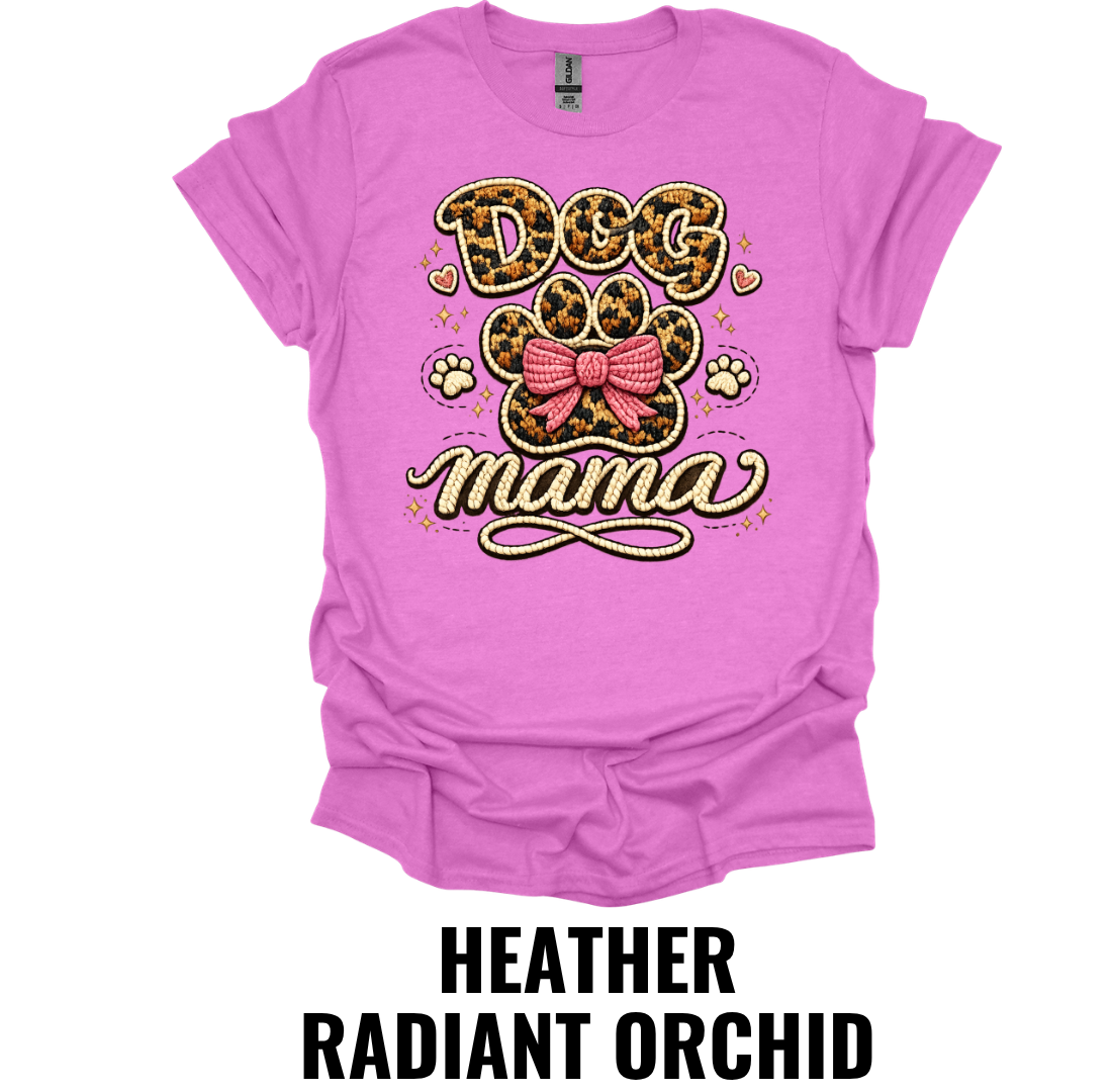 Dog Mama Shirt – Leopard Print Paw Dog Mom Graphic Tee