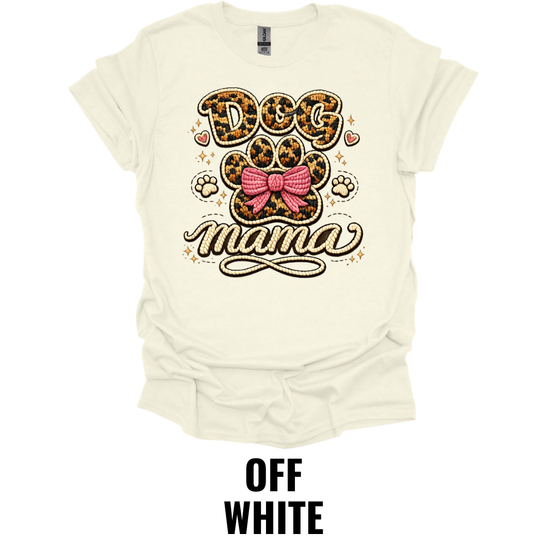 Dog Mama Shirt – Leopard Print Paw Dog Mom Graphic Tee