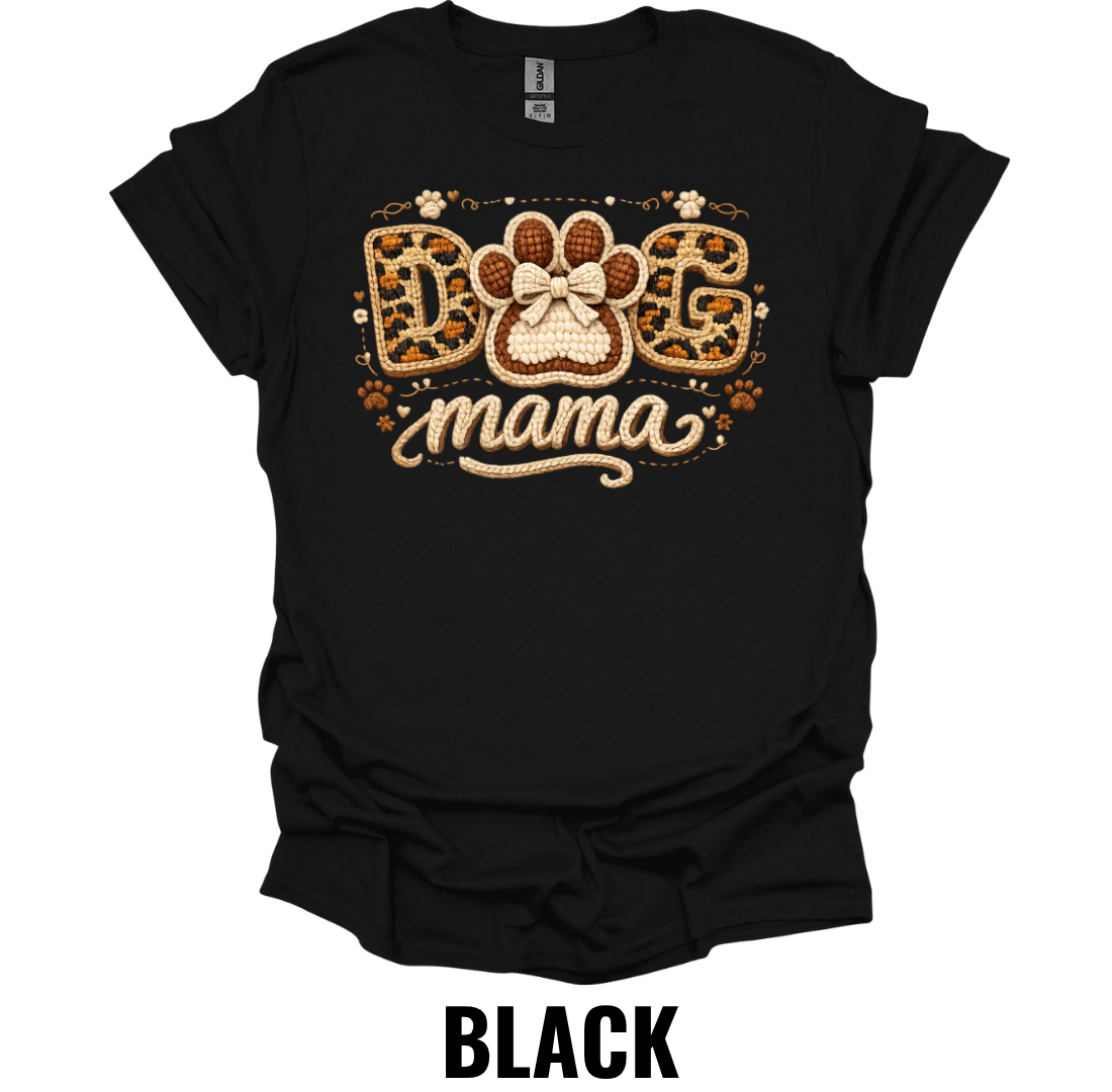 Dog Mama Shirt – Rustic Paw Print Dog Mom Graphic Tee