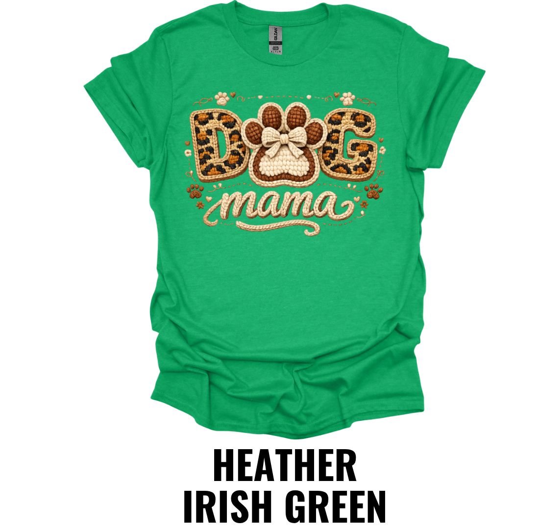 Dog Mama Shirt – Rustic Paw Print Dog Mom Graphic Tee