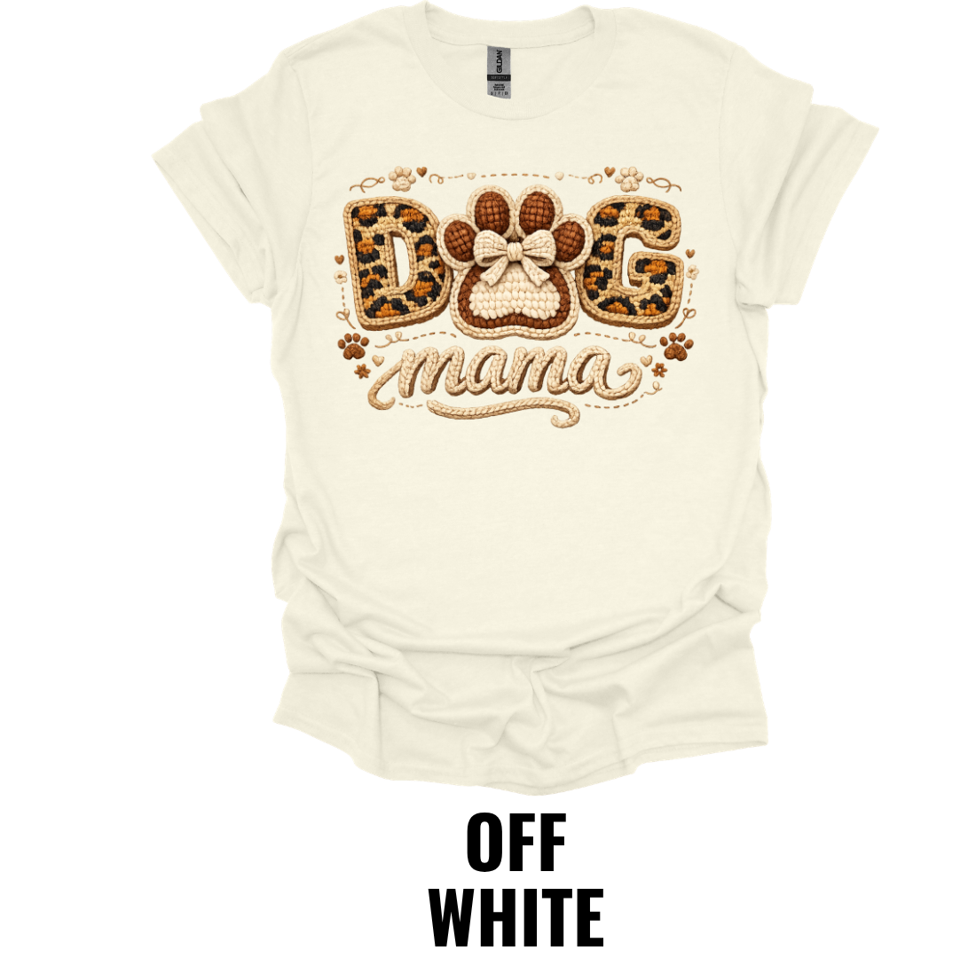 Dog Mama Shirt – Rustic Paw Print Dog Mom Graphic Tee